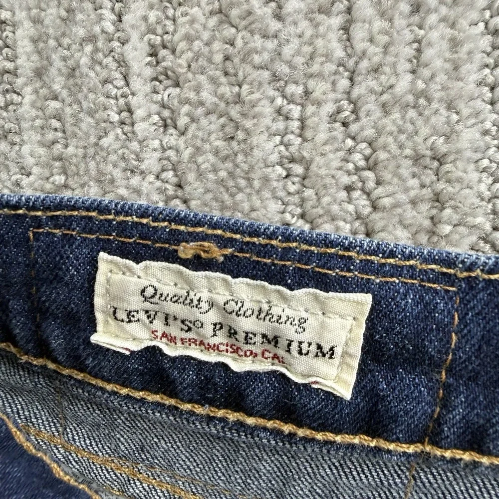 Levi's Premium 502 Jeans Men's Size 34x34 Big E Dark Wash Blue Denim Tapered
